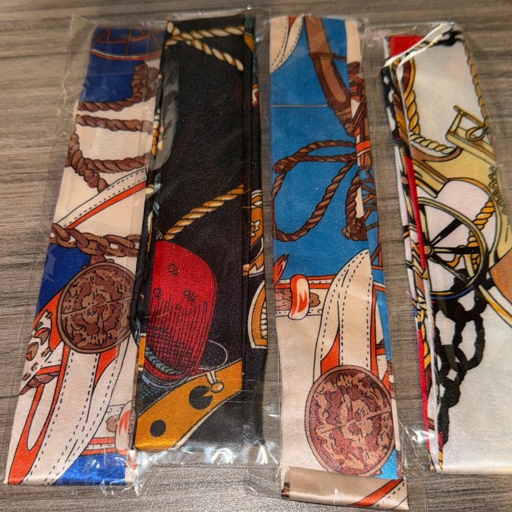 Fashion Twilly use on handbags, hair/wrist accessory, etc✨Bundle of 4 all NEW✨